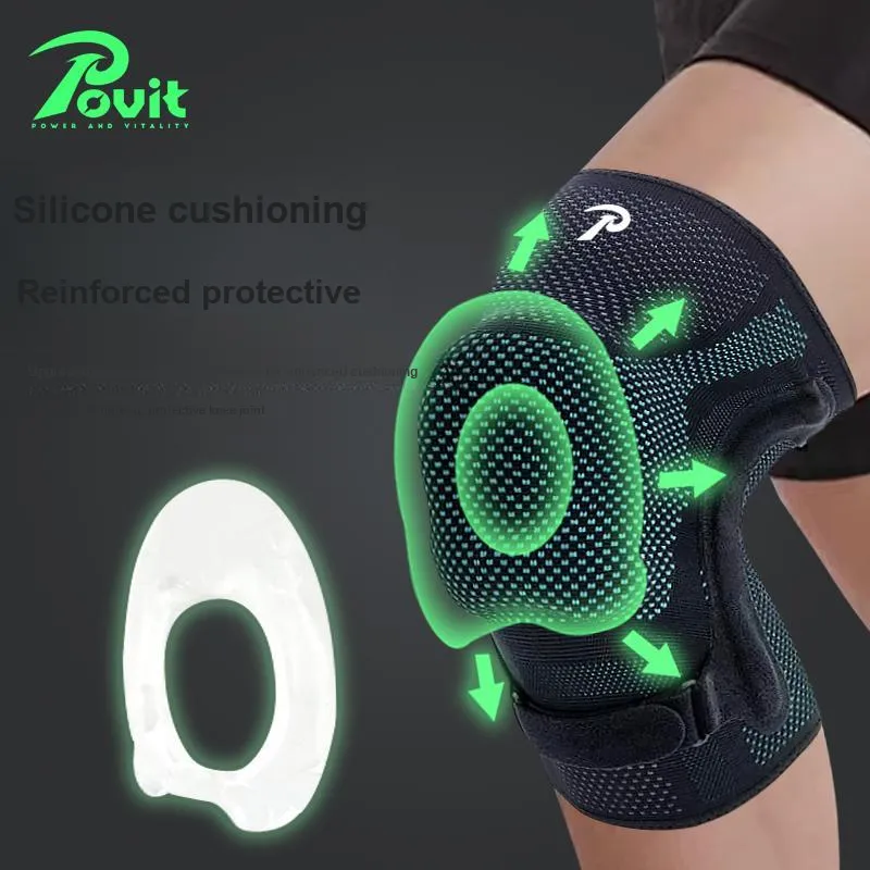 POVIT Knee Pads Rubber Elastane Silicone Running, Badminton, Basketball Men's-3