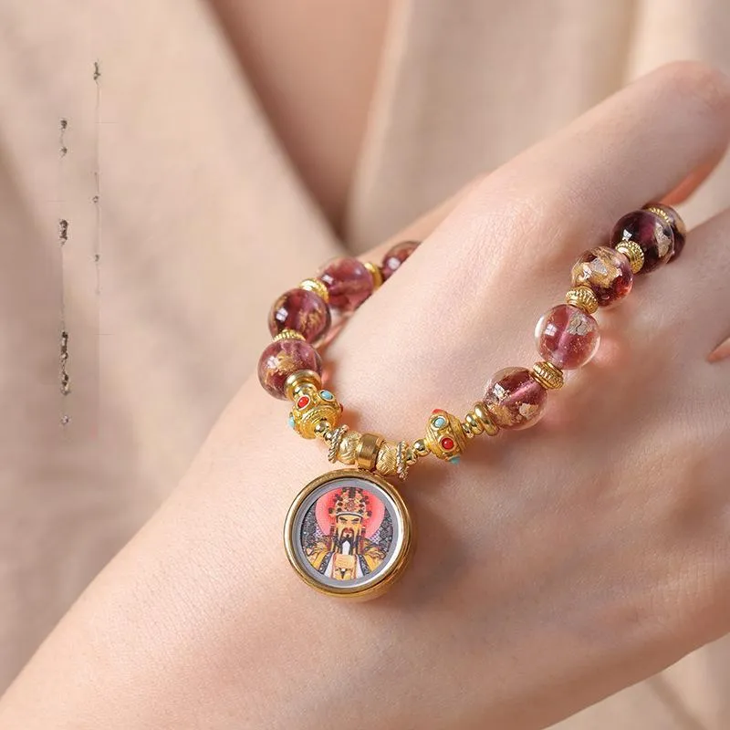 Ryukyu Colored Glaze Jade Bracelets Unisex-12