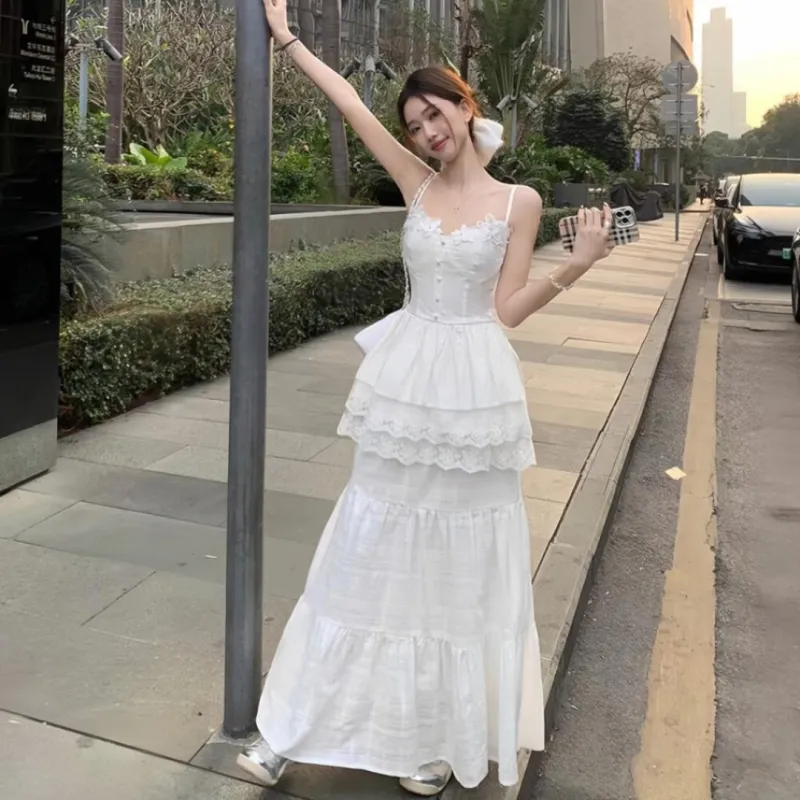 QYPRF Two Piece Skirt Sets Women's White-5