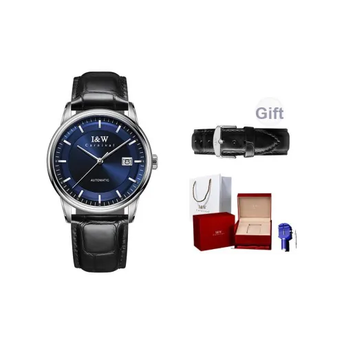 I W CARNIVAL HWGUOJI Автоматический механический механизм натуральная кожа ремень часы мужские черный циферблат