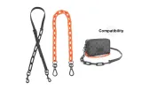 [Black]Acrylic Leather Strap+Orange Decorative Chain 40cm
