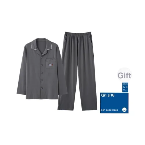 Qin Jing Пижамный комплект Мужской Темно-серый