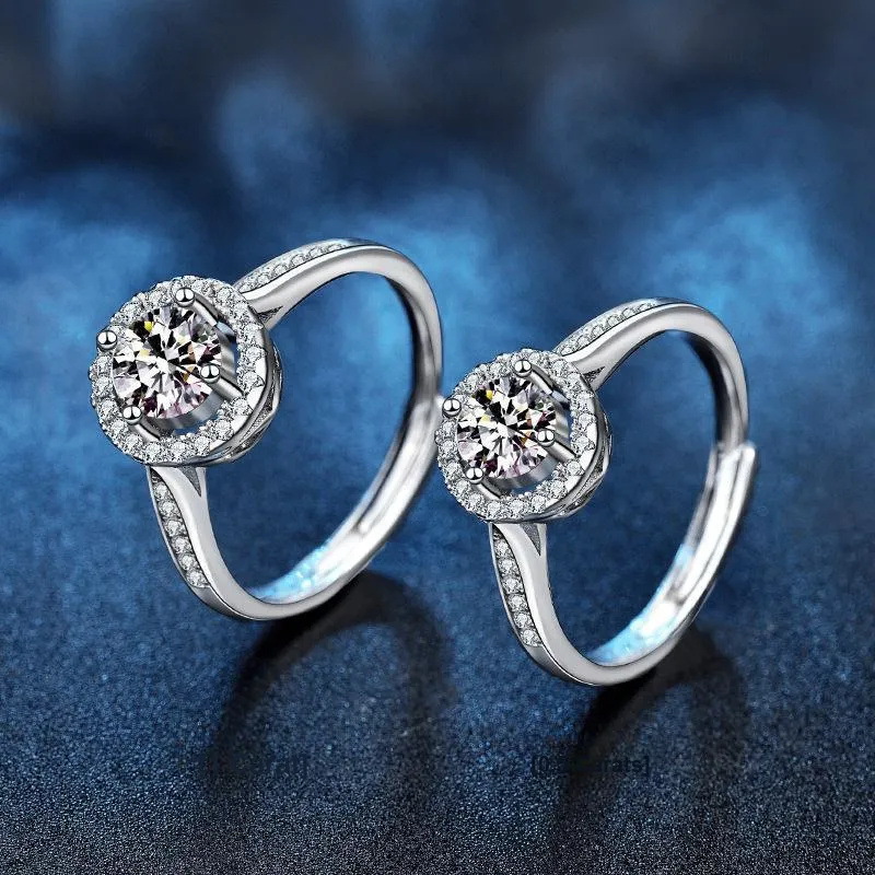 WUMZK 925 Silver Mohsunnite Rings Unisex-2