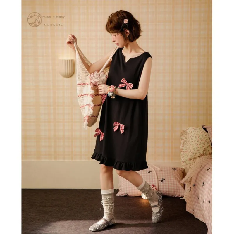 Gongdie Nightgown Women's Black-3