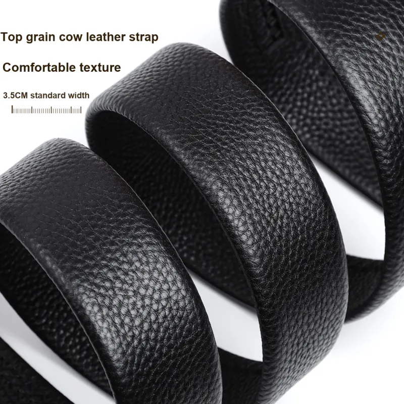 H YXIANG Cow Leather Belts Men's 3.5cm-5