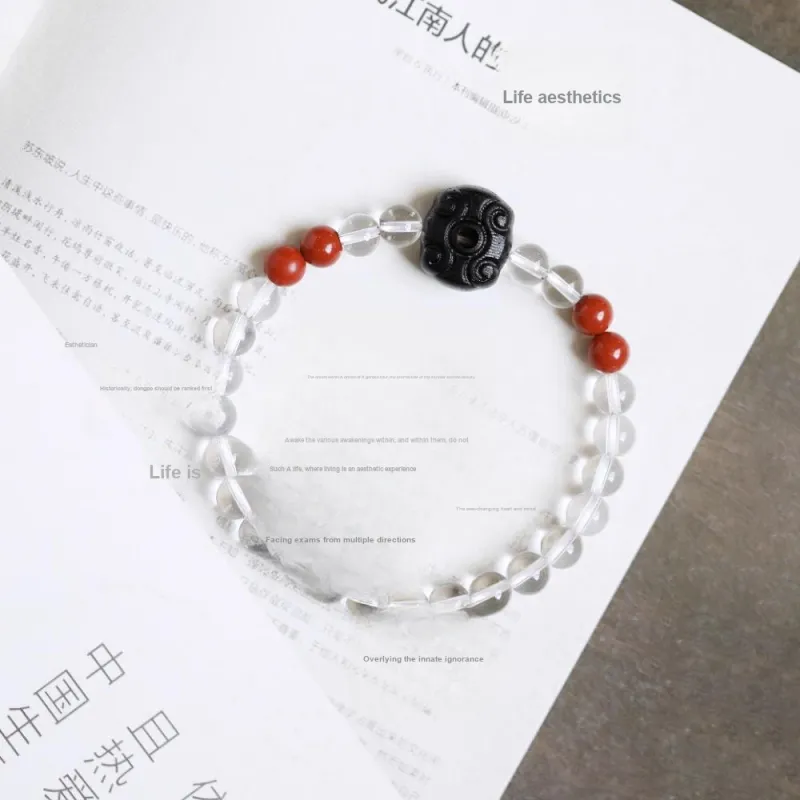 FANGYUANXIAOFU Rosewood Single Wrap, Beaded Bracelet Women's-1