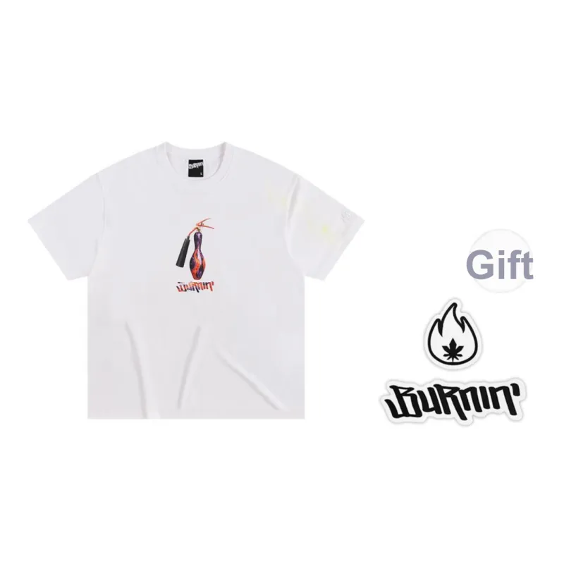 BURNIN T Shirts Unisex White-0
