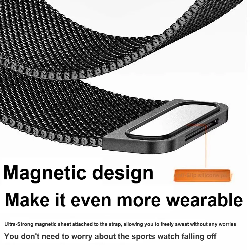 IWabcertoo Watch Band Xiaomi Compatibility 19cm Stainless Steel Material Unisex-3