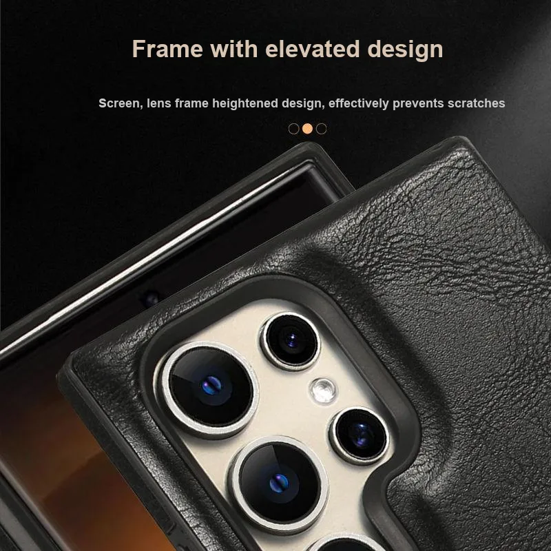 MOWEITU Leather Material Magnetic Phone Cases Compatibility Samsung S23/S23 Plus/S23 Ultra/S24/S25-2