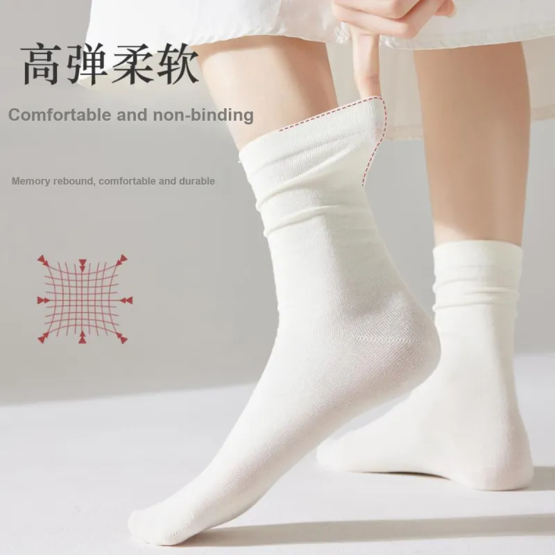 MIIOW Mid Calf Socks Women's 5 Pack Mixed Color-3