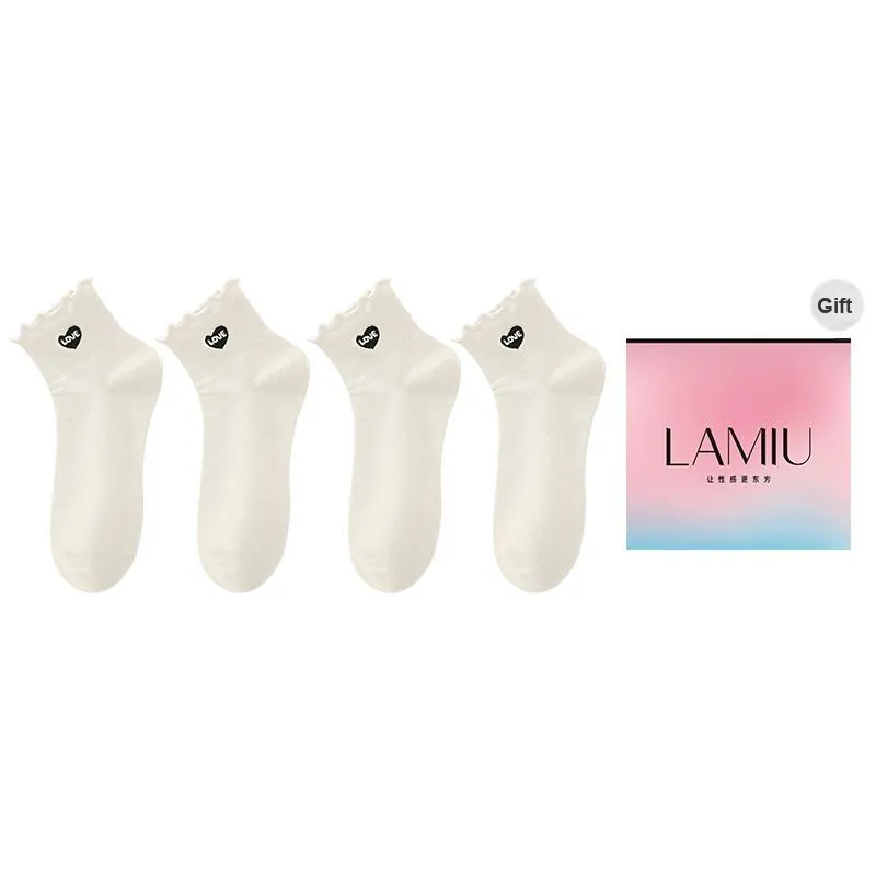 Lan Miao Mid Calf Socks Women's Shopping Bag 4 Pack-4