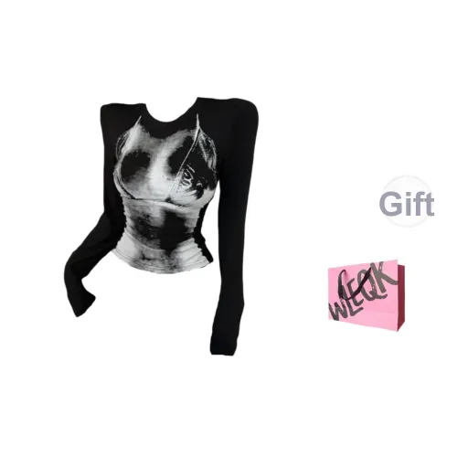 CTRTRC Черные Женские T-рубашки