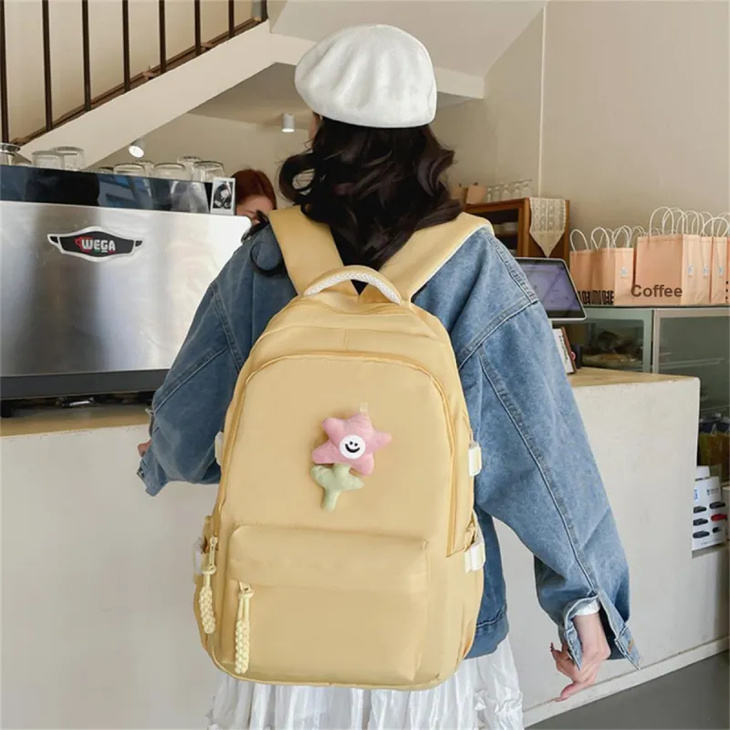 Duoluplo Doron Paul Nylon Fabric Backpack Women's Pink, Green, Black, Red, Yellow-10
