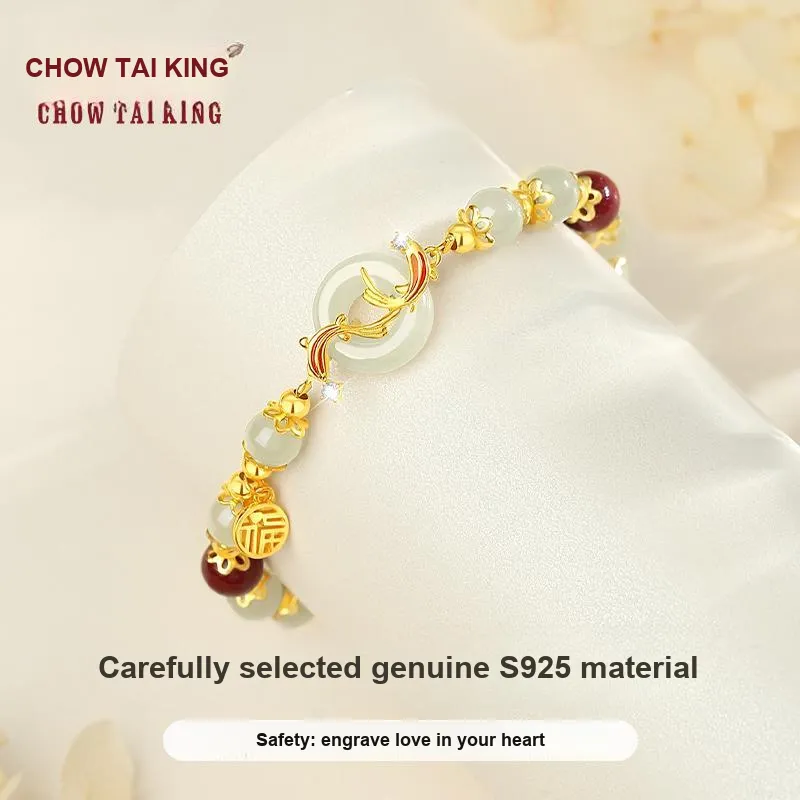CHOW TAI KING Hetian Jade Bracelets White Jade/Pale Greenish White Jade Women's-3
