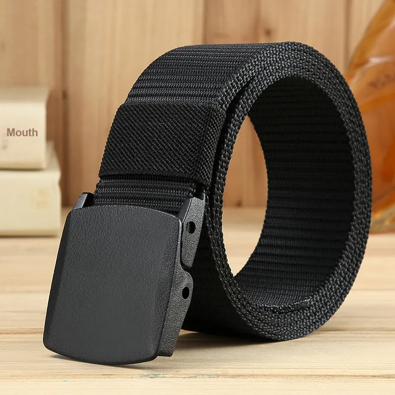 Emperor Penguin Non Metal Canvas Plastic Buckle For Passing Security Check Doors Belt Men's Width 3.8CM-1