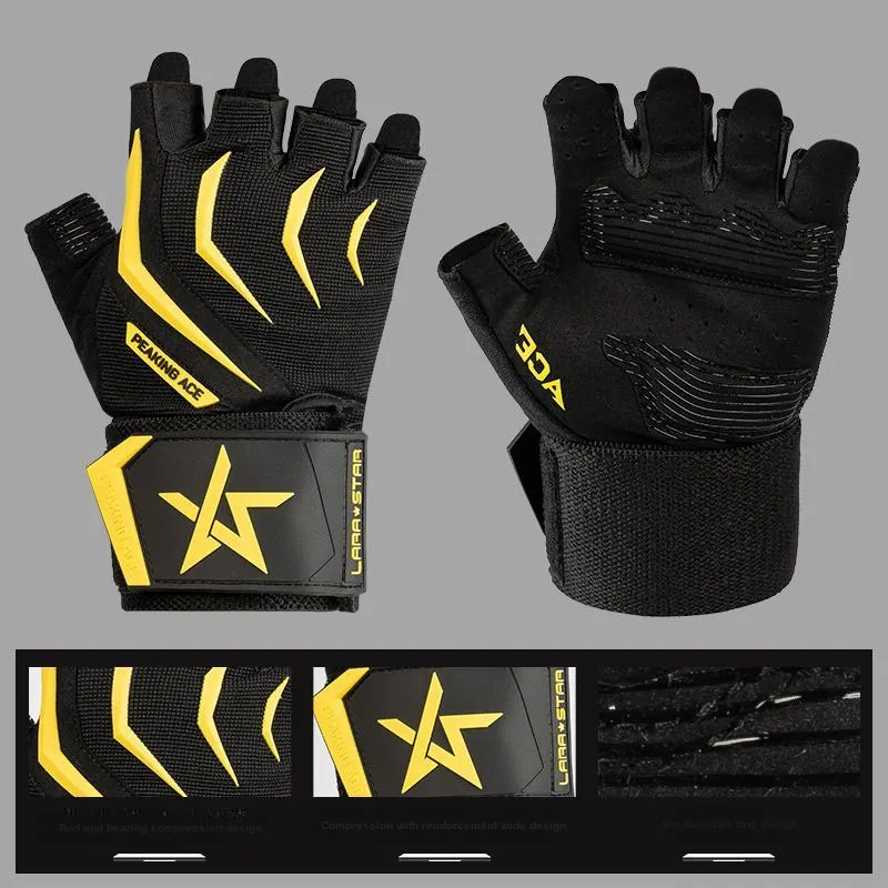 LARA STAR Fitness Gloves Protective Abrasion Resistant Palm Guard Slip Resistant Breathable Compression-35