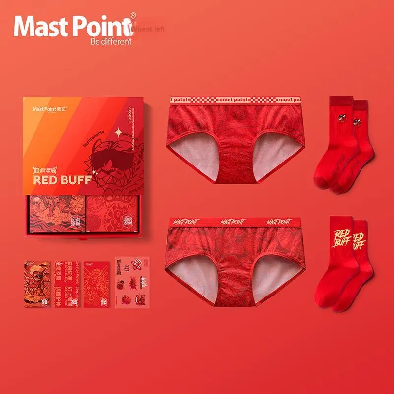 Mast Point Briefs Underpants Women's Gift Box Set Lucky Red-6