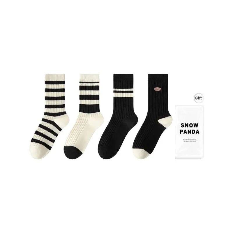 XXLLG Mid Calf Socks Women's Shopping Bag 4 Pack-5