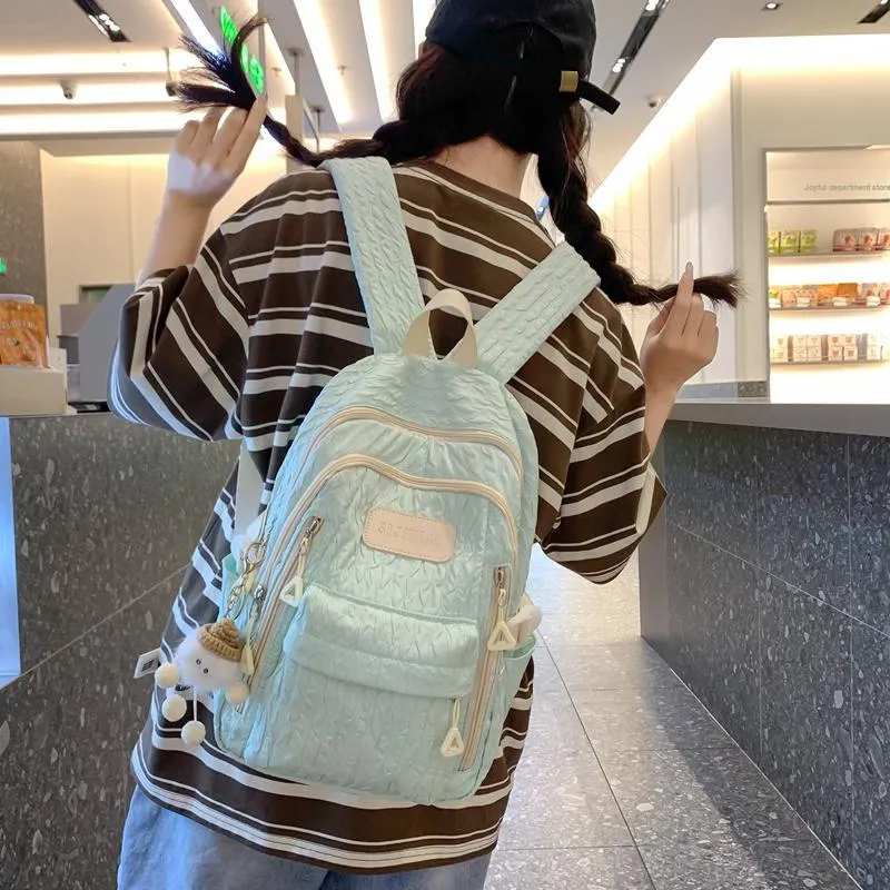 KAMLUI Nylon Backpack Laptop Bag Mini Women's Multicolor-4