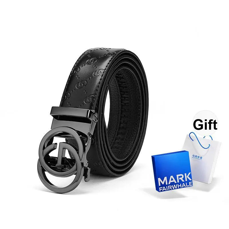 FAIRWHALE Cow Split Leather Leather Belts Men's Multicolor Width 3.5CM