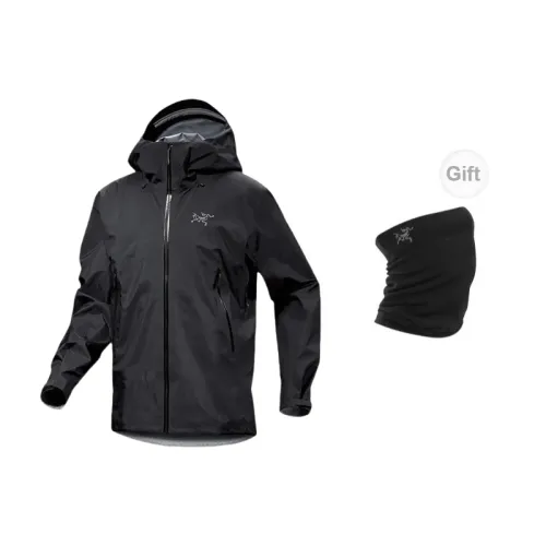 Arcteryx Beta Series Windbreaker Jackets Men Black Includes Scarf