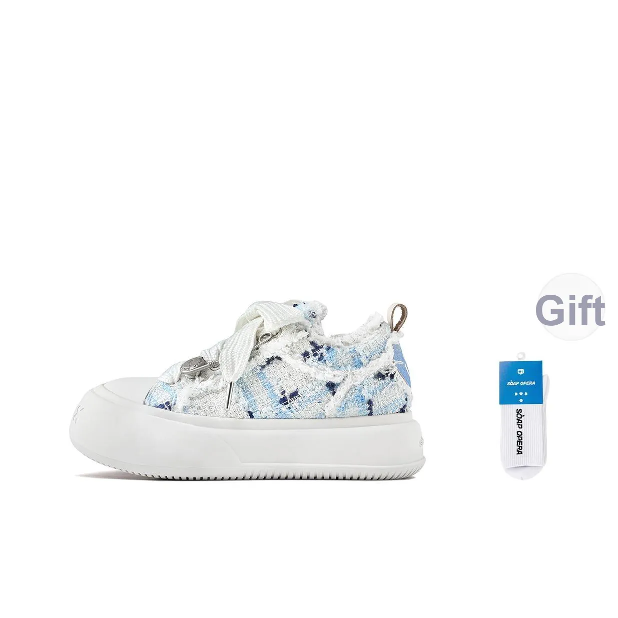SOAP OPERA Fluffy Series Skateboard Shoes Unisex Low top White/Blue