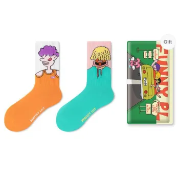 PL Mid Calf Socks Unisex Shopping Bag 2 Pack Mixed Color