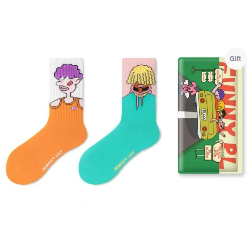 PL Mid Calf Socks Unisex Shopping Bag 2 Pack Mixed Color