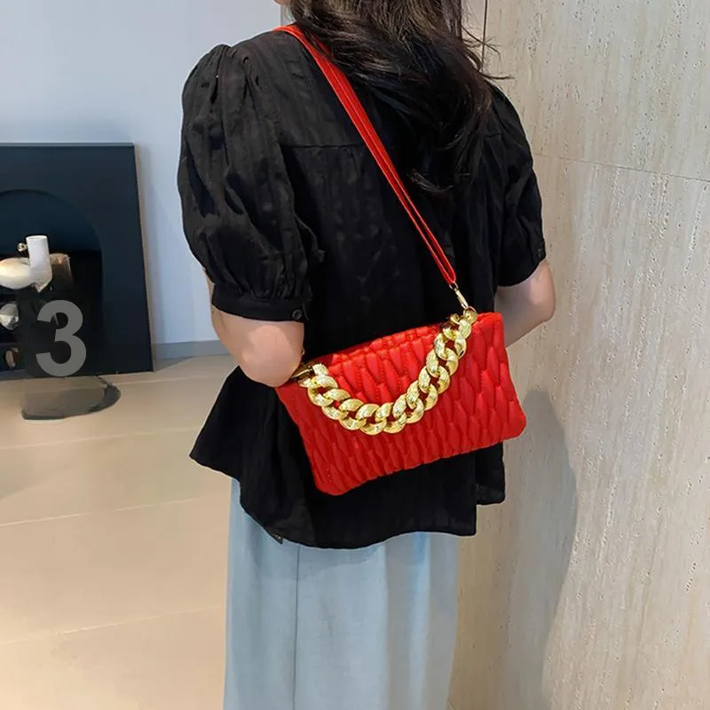 NOMK PU With Synthetic Leather One Shoulder Handbag Women's Black/Red/Brown/White/Gold/Silver-9