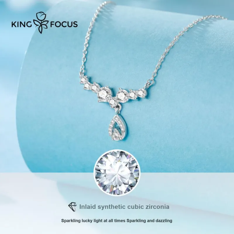 KINGFOCUS Sterling Silver Collarbone Chain Women's-2