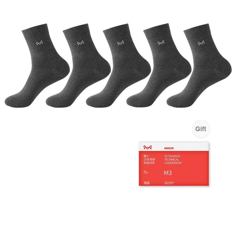 MIIOW Mid Calf Socks Men's 5 Pack Gift Box Set-8