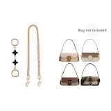 Black Four-Leaf Clover Extender Chain 12cm+Charm Chain 47cm