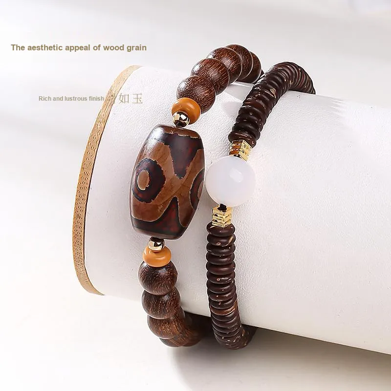 MUSHENGYUAN Golden Sandalwood Bracelets Unisex-5