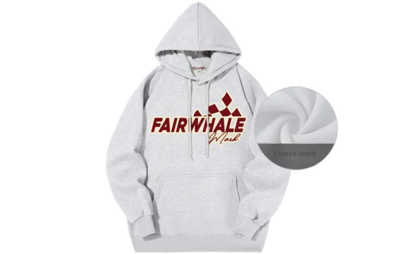 FAIRWHALE Letter Print Loose Fit Pullover Drop Shoulder Hoodie Unisex-47