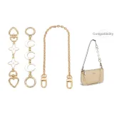 Gold[White Four-Leaf Clover+Moon Extender Chain]+Decorative Chain 40cm