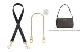 Coach Black 1.1 Wide Plain Weave Gold Buckle Underarm 65cm+Free Decorative Chain 40cm