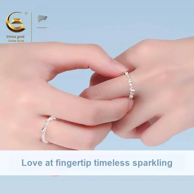 ZSY Silver 925 Ring Couple Rings Unisex-3