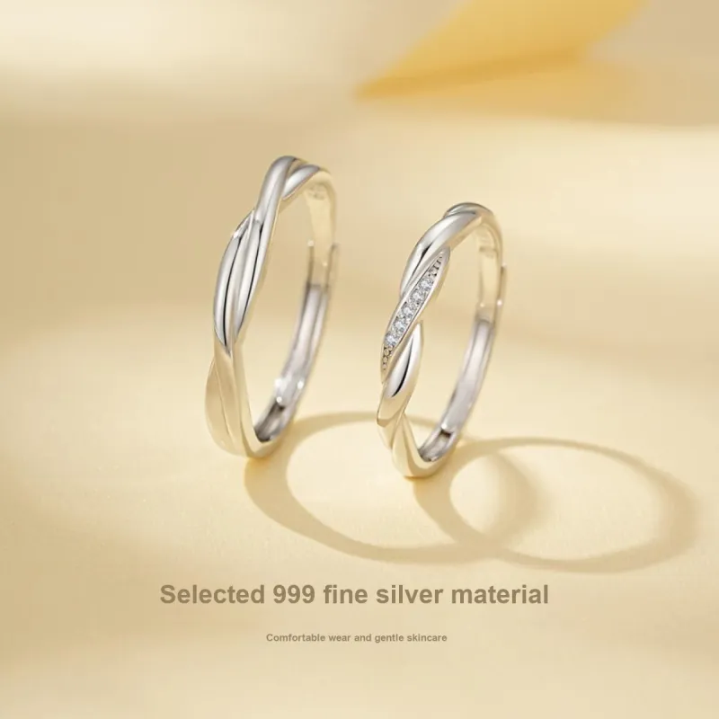 YFANXI 999 Fine Silver Rings Unisex-3