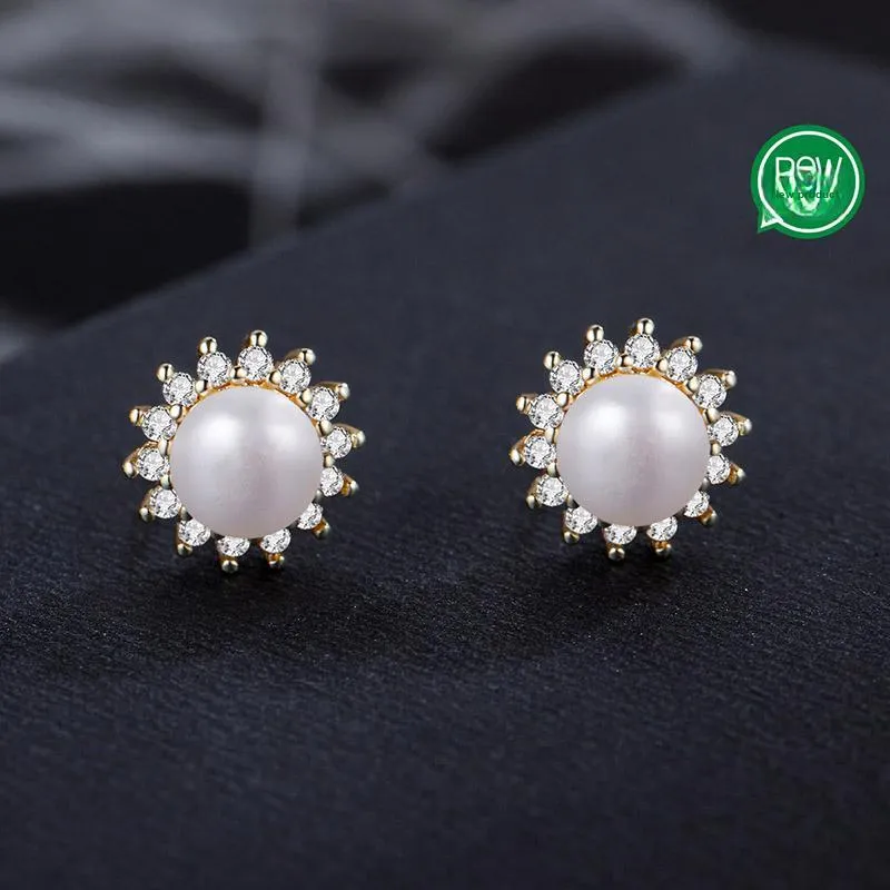Yiru Gold Plated Copper Stud Earrings Women's-1