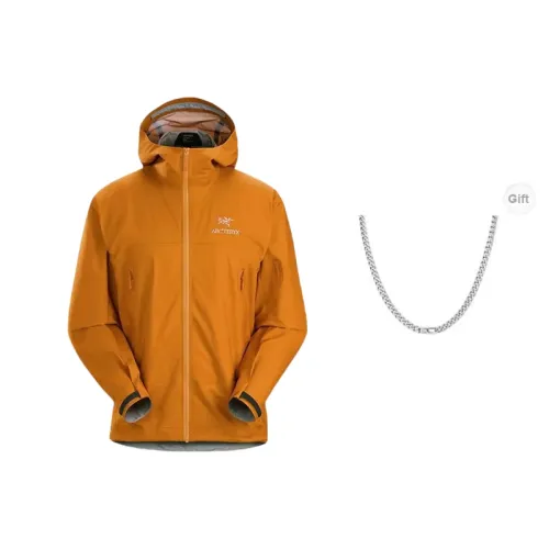 Arcteryx Beta Series Windbreaker Jackets Men Amber Brown With Free Necklaces