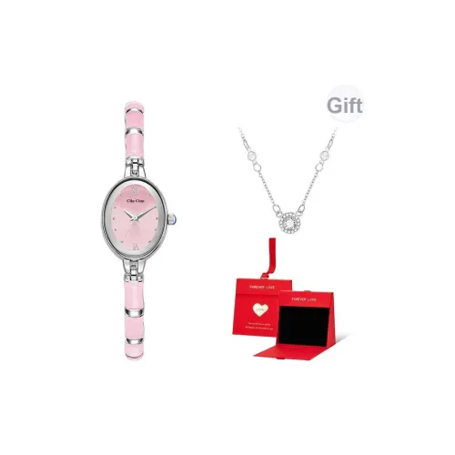 Clip Clop Кварцевый механизм ремешок из нержавеющей стали женские часы белый циферблат