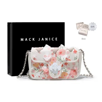 MACKJANICE Polyurethane Synthetic Leather Small Square Bag Shoulder Bag Regular Women's Ice Blossom Pink