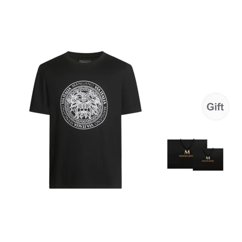 MANGANO St. Mark's Flying Lion Series Short Sleeved T Shirts Men's Black-1