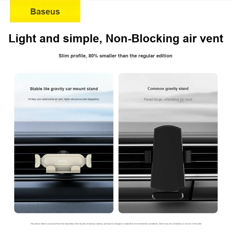 Baseus Bracket Stable Lite Gravity Car Mounted Air Vent Version Fully Automatic Reset Gravity Linkage-5