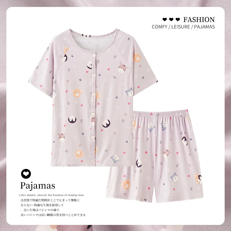 Qiao Ni Tong Pajama Set Women's Pink-1