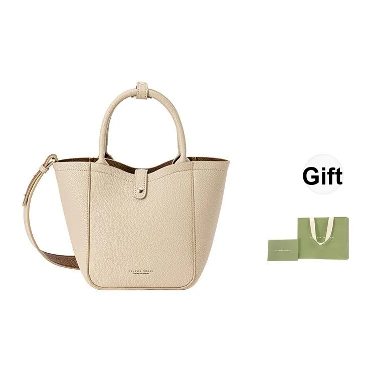 VANESSA HOGAN Vh Classic Series Корзинка из коровьей кожи Сумка через плечо Сумка среднего размера Женская Абрикос Черный