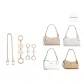[Gold-Tone Three-Piece Set]Cherry Blossom Necklace 13cm+1 Piece Cherry Blossom Necklace+40cm Decorative Chain (2 Pack)