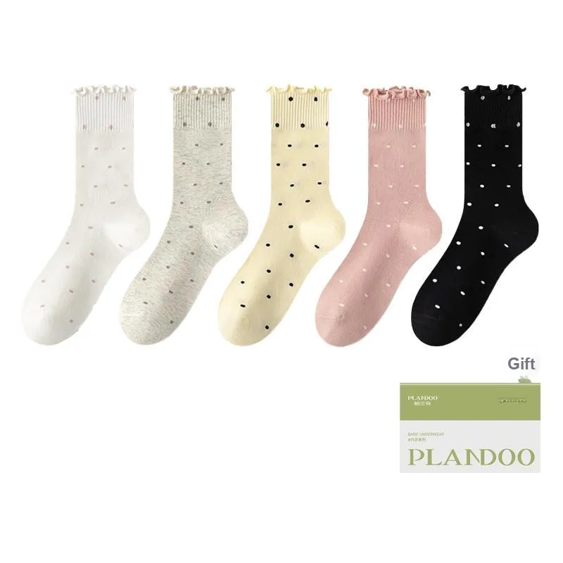 PLANDOO Mid Calf Socks Women's Shopping Bag 5 Pack-1