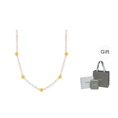 YPYN 925 Sterling Silver Imitation Necklaces Women's Gold