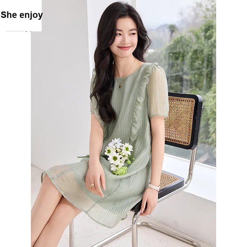 She Enjoys Short Sleeved Dress Women's-2